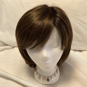 Haley Synthetic Wig by envy, color Macchiato, mono top